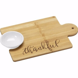 Serving Board w/Bowl-Thankful (12" x 8") (Jul)