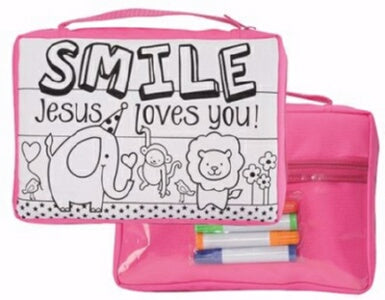 Bible Cover-Youth-Smile Jesus Loves You-Colorwash