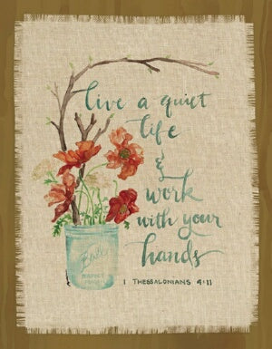 Fringed Plaque-Live A Quiet Life (8 x 10) (Gracela