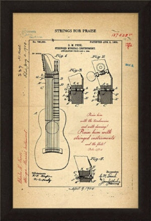 Framed Art-Strings For Praise (Instrument Patent)