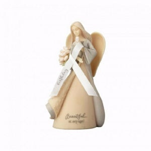 Figurine-Foundations-Birthday Angel w/Crystal Hear
