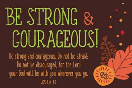 Cards-Pass It On-Be Strong & Courageous! (3"x2") (