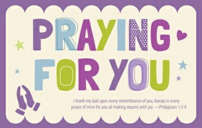 Postcard-Praying For You (Philippians 1:3-4 KJV) (