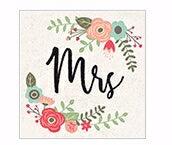 Square House Coaster-Floral Mrs. (4")