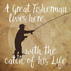 Square House Coaster-Catch Of His Life (4")