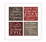 Square House Coasters-Lord's Prayer (Set Of 4) (4"