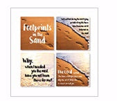 Square House Coasters-Footprints (Set Of 4) (4")