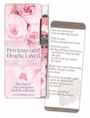 Pen & Jumbo Bookmark Set-Precious And Dearly Loved