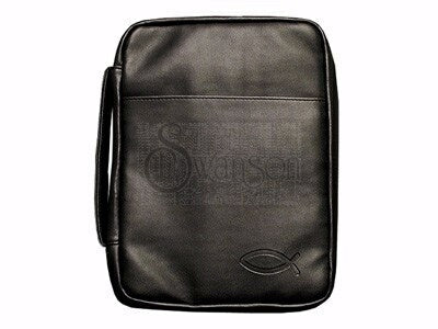 Bible Cover-Imitation Leather-Fish-Large-Black (Ja