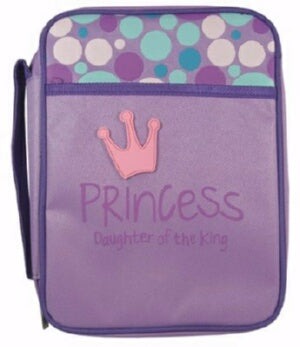 Bible Cover-Kids-Canvas w/Rubber Patch-Princess: Daughter Of The King-Large-Purple
