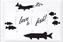 Light Switch Cover-Triple-Love To Fish