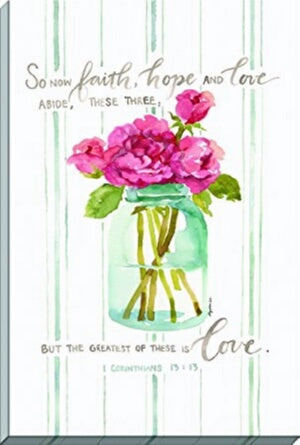 Framed Art-So Now Faith Hope Love