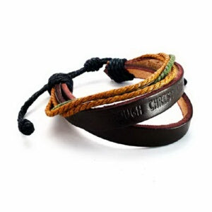 PHIL 4:13-I CAN DO ALL THINGS-LEATHER Bracelet