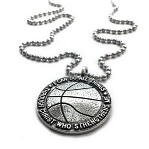 PEWTER BASKETBALL PHIL 4:13 - 30" BALL CH Necklace