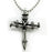 LG PEWTER WRAP NAIL CROSS-30" BALL CHAIN Necklace