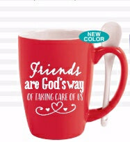 Mug-Spoon Mug-Friends Are God's Way (15 Oz)