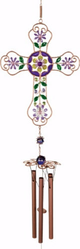 Wind Chime-Plum Mosaic Cross