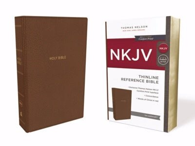 PRE-ORDER: NKJV Thinline Reference Bible (Comfort Print)-Tan