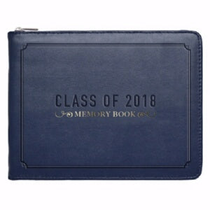 Guest Book-Class Of 2018-Navy LuxLeather (6.5" x 5