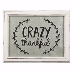 Embossed Metal Sign-Crazy Thankful (11 x 14)