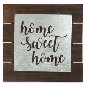 Galvanized Metal Sign-Home Sweet Home (14 x 14)