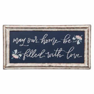 Metal Framed Sign-Filled With Love (16 x 8)