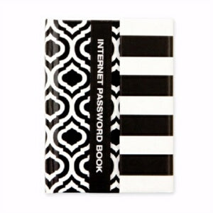 Internet Password Book-Black & White