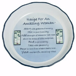 Pie Plate-Deep Dish-Amazing Woman-Blue (10-1/2" Di