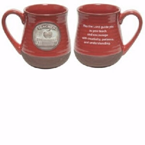 Mug-Pottery-Teacher Prayer-Red