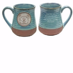 Mug-Pottery-Police Prayer-Blue