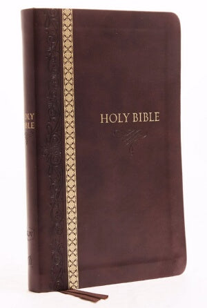 PRE-ORDER: KJV Thinline Bible (Comfort Print)-Brown Leatherso