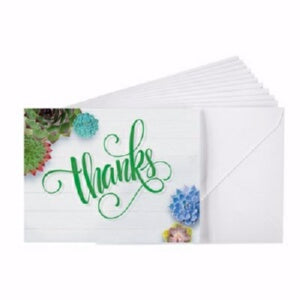 Note Card-Thank You-Succulents-II Timothy 1:3 NLT