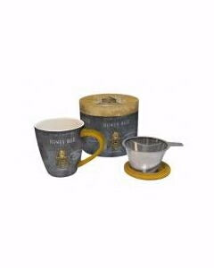 Tea Infuser Mug Set-Honey Bee w/Cover & Strainer-G