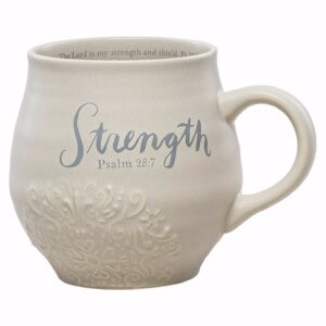 PRE-ORDER: Mug-Stoneware-Strength-Psalm 28:7 (14 Oz) (Aug)