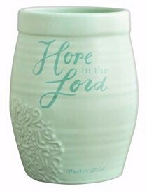 PRE-ORDER: Vase/Crock-Hope In The Lord-Psalm 37:34 (6.5 x 4.5