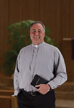 Clergy Shirt-Big & Tall-Long Sleeve-Tab Collar-Bla