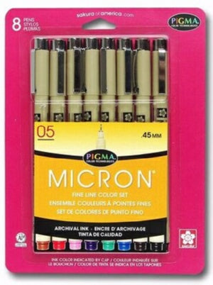 Pigma Micron (05) Set (8 Pc Assorted Colors) Pen