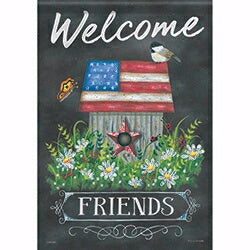 Flag-Garden-Glitter Trends-Patriotic Welcome Frien