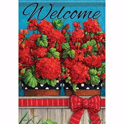 Flag-Garden-Magnificent Geraniums (12.5" x 18")