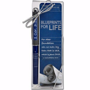 Pen & Bookmark Set-Blueprints For Life (1 Cor 3:11