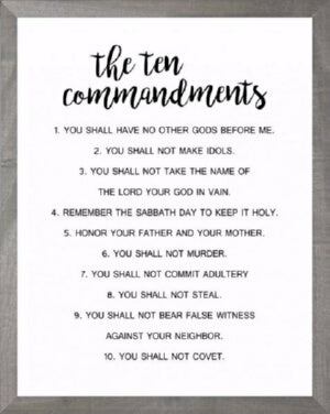 Framed Art-Ten Commandments (White) (11 X 14) (Far