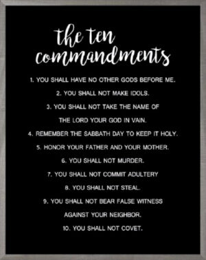 Framed Art-Ten Commandments (Black) (11 X 14) (Far