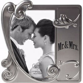 Photo Frame-Mr. & Mrs. (4" x6")-Zinc Alloy