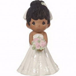 Figurine-Bride Wedding Cake Topper-Black Hair  Dar