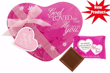 Candy-God So Loved Me Heart Tin w/Chocolate Square
