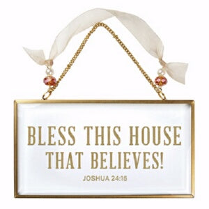 Wall Art-Bless This House (Joshua 24:15) (Glass) (