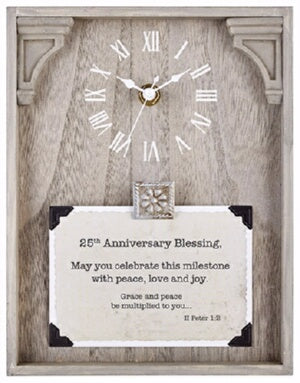 Clock-Framed Tabletop-25th Anniversary (Peter 1:2)