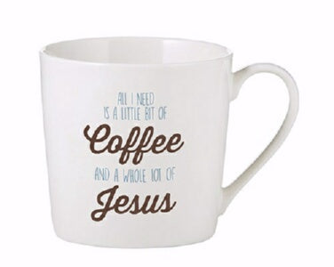 Mug-Cafe-All I Need Is Coffee And Jesus (14 Oz)