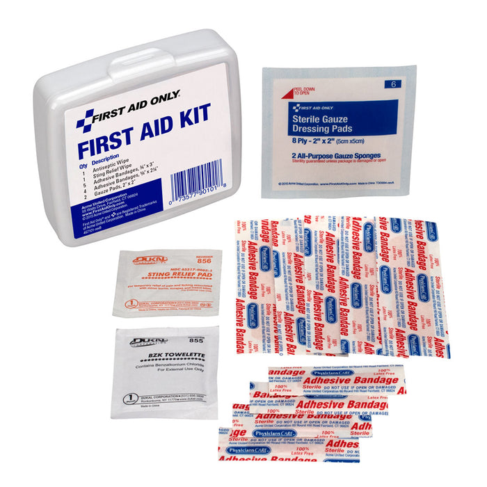 (6 Ea) Personal First Aid Kit 13pc Plastic Case