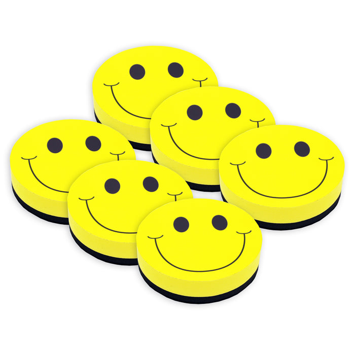 (6 Ea) Magnet Eraser Smile Face Whiteboard